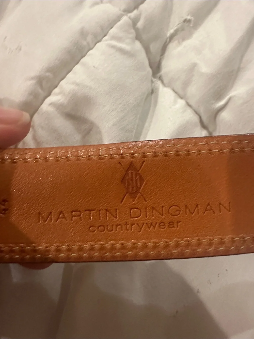 Martin Dingman Brown Leather Belt with Silver Buckle